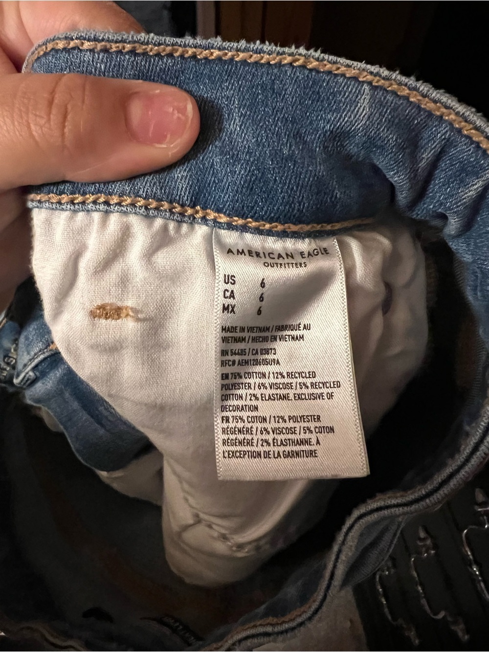 AE Next level high waisted ripped denim short short - Picture 6 of 6